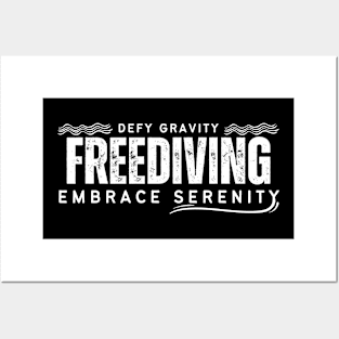 Defy Gravity - Freediving - Embrace Serenity | Freediving | Freediver | Ocean lover | Diver | Apnea Posters and Art